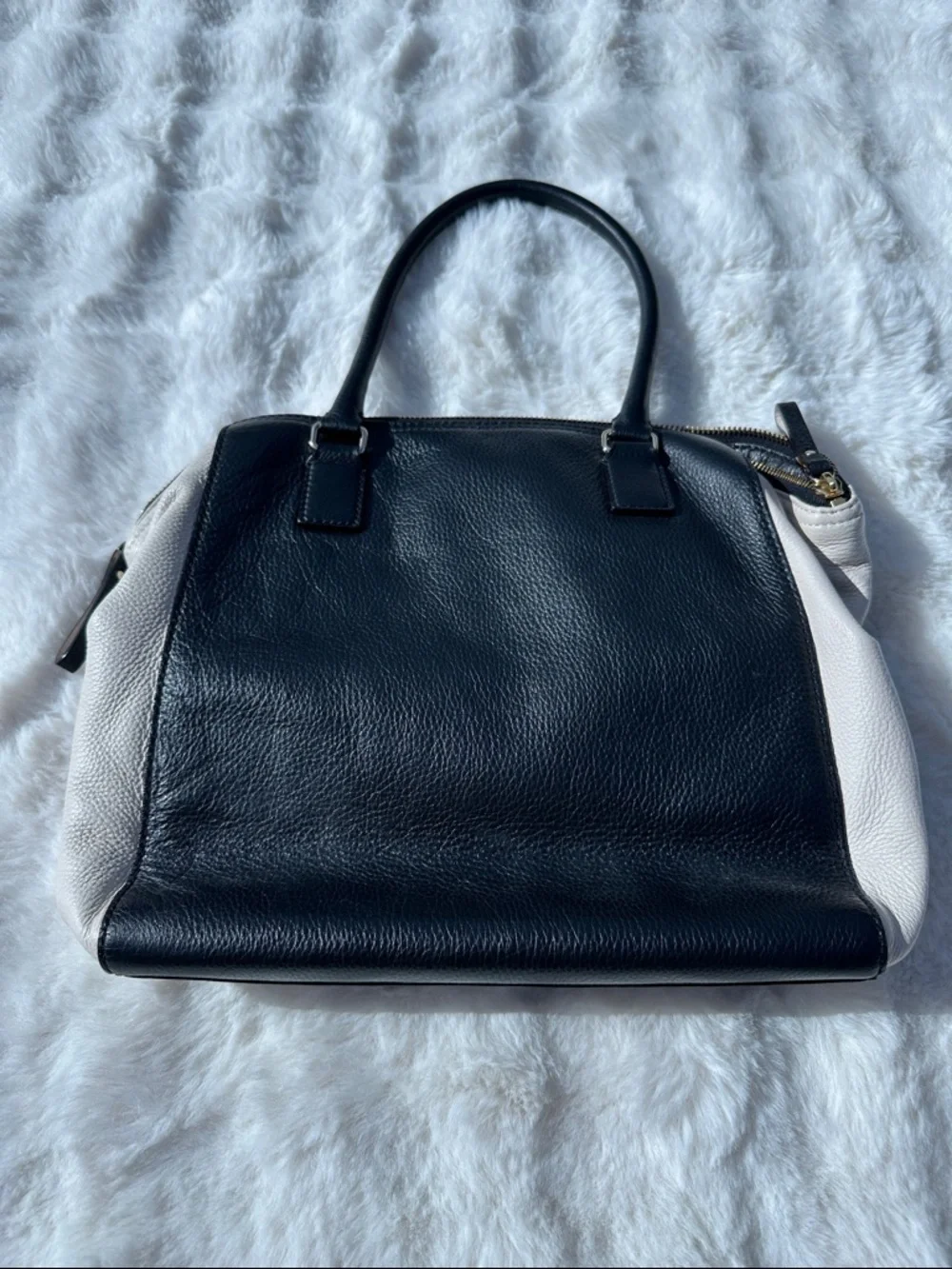 Kate Spade Ollie magnolia satchel tote leather black and white